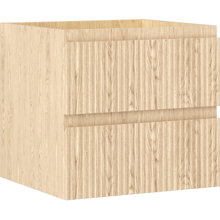 Mexen Rivel Badezimmerschrank 50 cm, 2 Schubladen, geriffelt, Eiche - 91A20-05047-2-BFF81