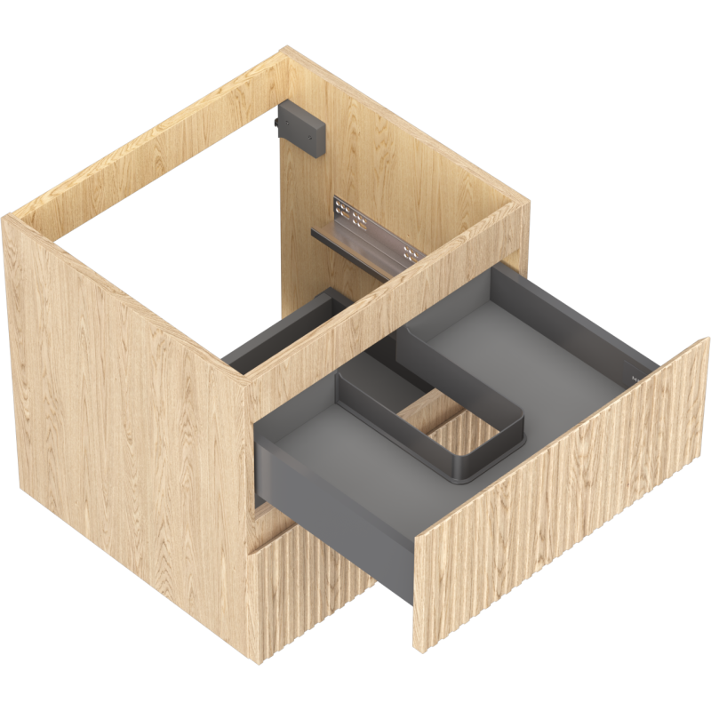 Mexen Rivel meuble de salle de bain sous lavabo 50 cm, 2 tiroirs, rainuré, chêne - 91A20-05047-2-BFF81