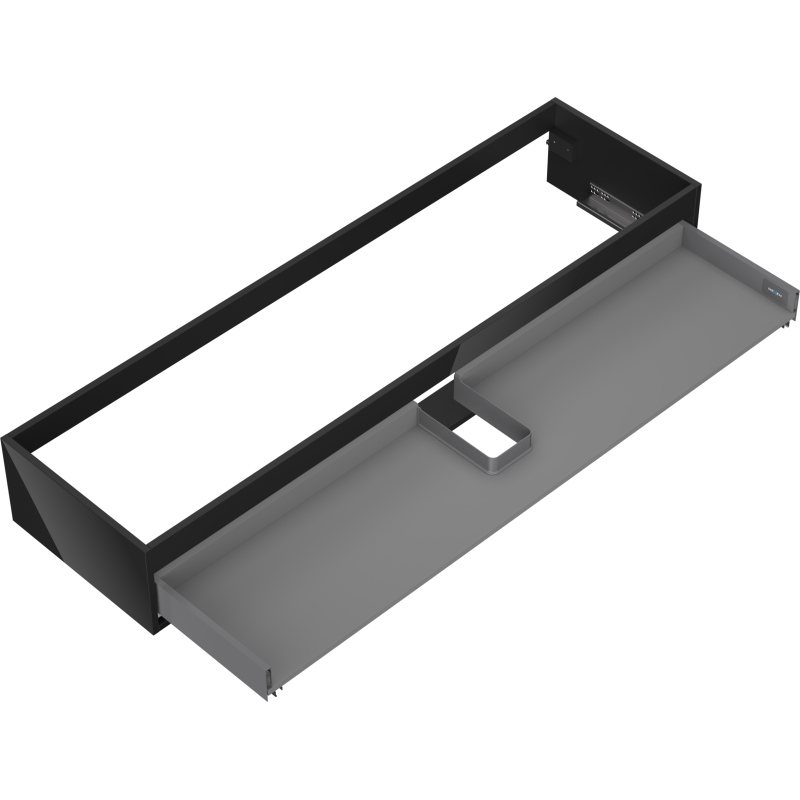 Mexen Box-A cuerpo del mueble bajo lavabo 160 cm, 1 cajón, negro brillante - 91AX0-1600-235-1-70