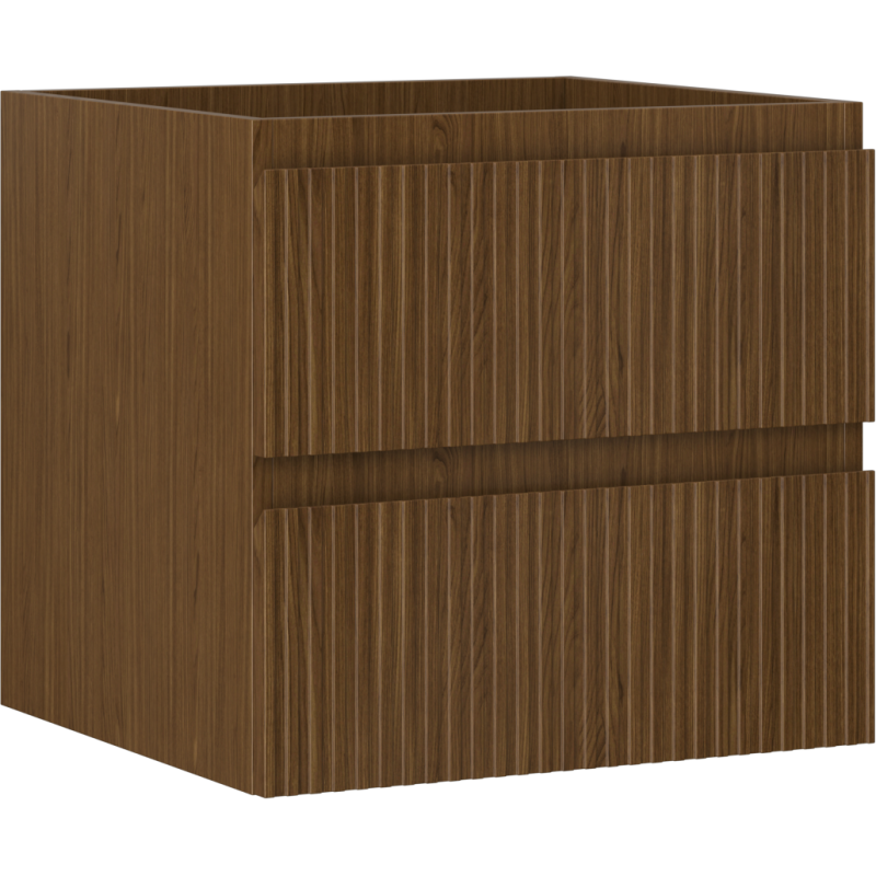 Mexen Rivel Badezimmerschrank unter Waschbecken 50 cm, 2 Schubladen, gerillt, Nuss - 91A20-05047-2-BFF86