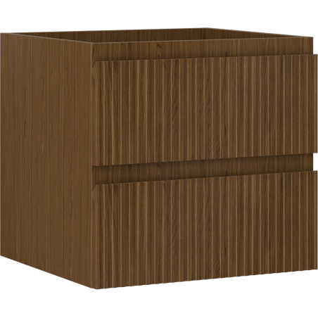 Mexen Rivel Badezimmerschrank unter Waschbecken 50 cm, 2 Schubladen, gerillt, Nuss - 91A20-05047-2-BFF86