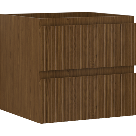 Mexen Rivel badkamerkast onder gootsteen 50 cm, 2 laden, gegroefd, walnoot - 91A20-05047-2-BFF86
