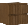 Mexen Rivel badkamerkast onder gootsteen 50 cm, 2 laden, gegroefd, walnoot - 91A20-05047-2-BFF86