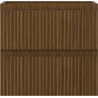 Mexen Rivel badkamerkastje voor onder de wastafel 50 cm, 2 laden, geribbeld, walnoot - 91A20-05047-2-BFF86