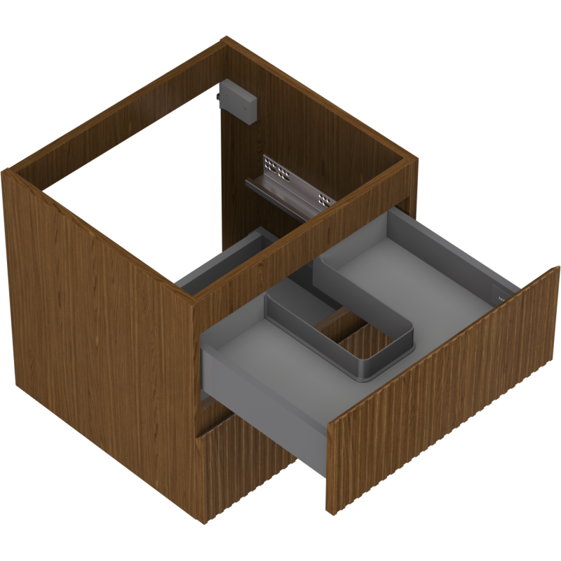 Mexen Rivel Badezimmerschrank unter dem Waschbecken 50 cm, 2 Schubladen, gerillt, Nussbaum - 91A20-05047-2-BFF86