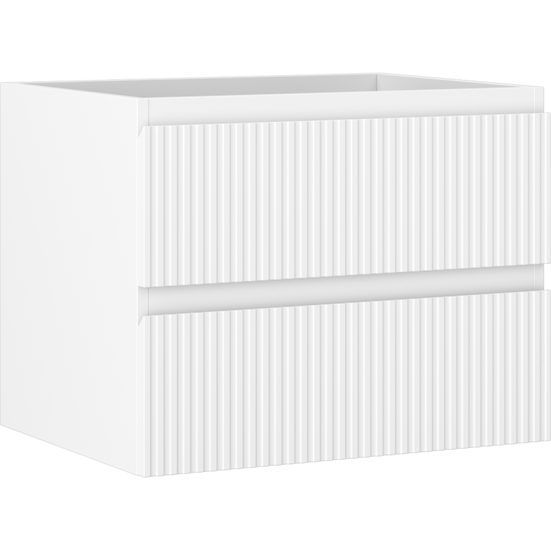 Mexen Rivel mueble de baño bajo lavabo de 60 cm, 2 cajones, acanalado, blanco mate - 91A20-06047-2-BFF01