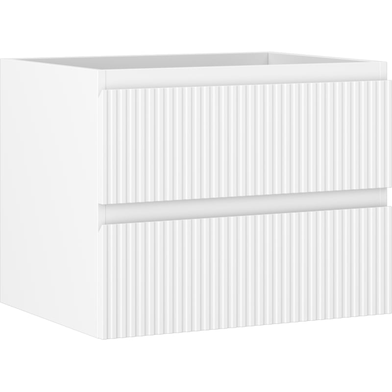 Mexen Rivel vannitoakapp kraanikausi alusega 60 cm, 2 sahtlit, sooneline, valge matt - 91A20-06047-2-BFF01