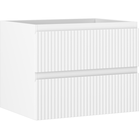 Mexen Rivel mueble de baño bajo lavabo de 60 cm, 2 cajones, acanalado, blanco mate - 91A20-06047-2-BFF01