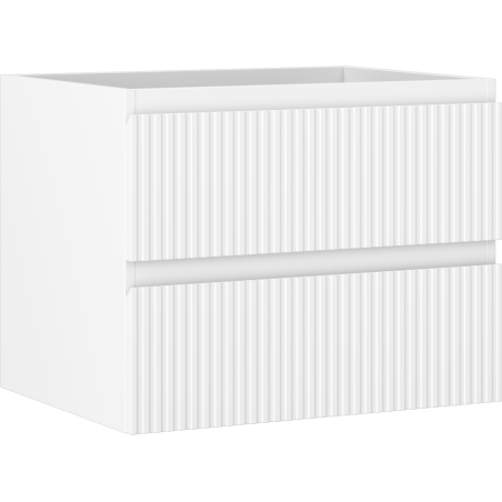 Mexen Rivel vannitoakapp kraanikausi alusega 60 cm, 2 sahtlit, sooneline, valge matt - 91A20-06047-2-BFF01