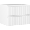 Mexen Rivel vannitoakapp kraanikausi alusega 60 cm, 2 sahtlit, sooneline, valge matt - 91A20-06047-2-BFF01