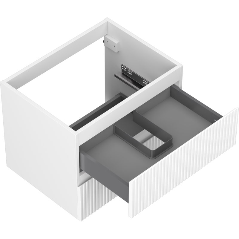 Mexen Rivel armário de casa de banho de 60 cm com lavatório, 2 gavetas, canelado, branco mate - 91A20-06047-2-BFF01