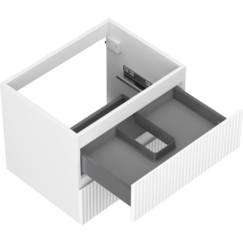 Mexen Rivel vannitoakapp kraanikausi alusega 60 cm, 2 sahtlit, sooneline, valge matt - 91A20-06047-2-BFF01
