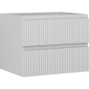 Mexen Rivel bathroom cabinet under sink 60 cm, 2 drawers, grooved, matte gray - 91A20-06047-2-BFF62