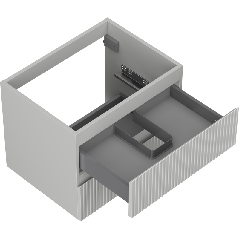 Mexen Rivel mobile da bagno sottolavabo 60 cm, 2 cassetti, scanalato, grigio opaco - 91A20-06047-2-BFF62