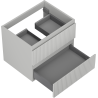 Mexen Rivel mueble de baño bajo lavabo 60 cm, 2 cajones, acanalado, gris mate - 91A20-06047-2-BFF62