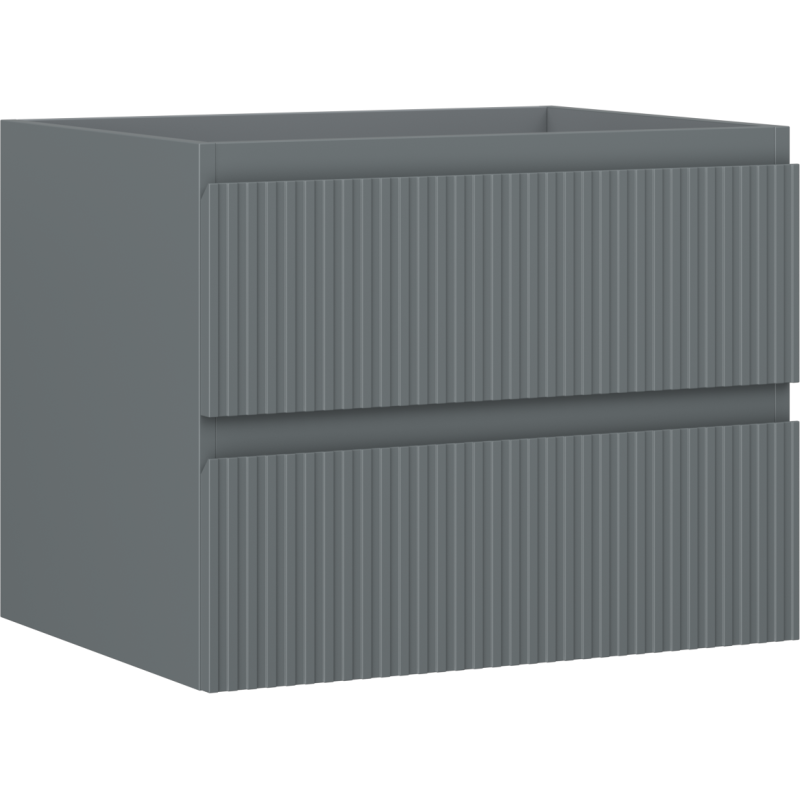 Mexen Rivel Badezimmerschrank 60 cm, 2 Schubladen, geriffelt, Graphit matt - 91A20-06047-2-BFF66