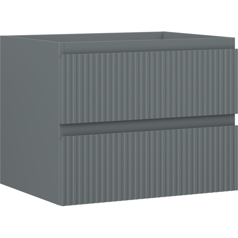 Mexen Rivel mueble de baño debajo del lavabo 60 cm, 2 cajones, ranurado, grafito mate - 91A20-06047-2-BFF66