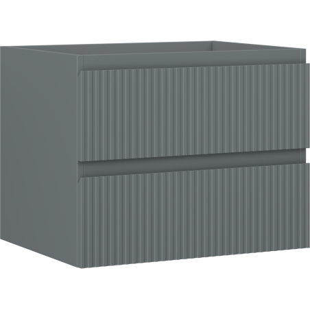 Mexen Rivel badkamerkastje onder wastafel 60 cm, 2 lades, gegroefd, grafiet mat - 91A20-06047-2-BFF66