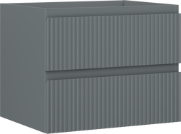 Mexen Rivel badkamerkastje onder wastafel 60 cm, 2 lades, gegroefd, grafiet mat - 91A20-06047-2-BFF66