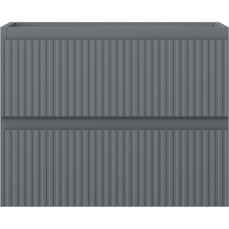 Mexen Rivel badkamerkastje onder wastafel 60 cm, 2 lades, gegroefd, grafiet mat - 91A20-06047-2-BFF66