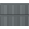 Mexen Rivel Badezimmerschrank 60 cm, 2 Schubladen, geriffelt, Graphit matt - 91A20-06047-2-BFF66
