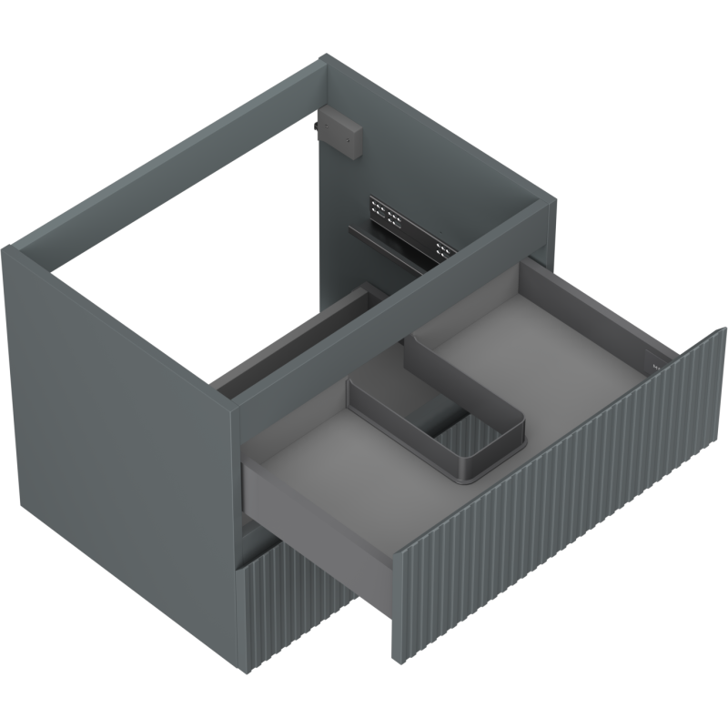 Mexen Rivel mueble de baño debajo del lavabo 60 cm, 2 cajones, ranurado, grafito mate - 91A20-06047-2-BFF66