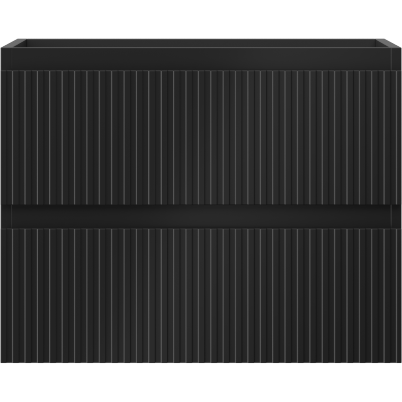 Mexen Rivel Badezimmerschrank 60 cm, 2 Schubladen, gerillt, Schwarz Matt - 91A20-06047-2-BFF71