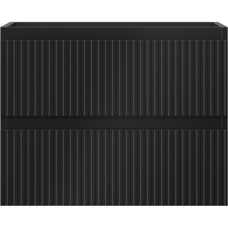Mexen Rivel bathroom cabinet for under sink 60 cm, 2 drawers, grooved, black matte - 91A20-06047-2-BFF71