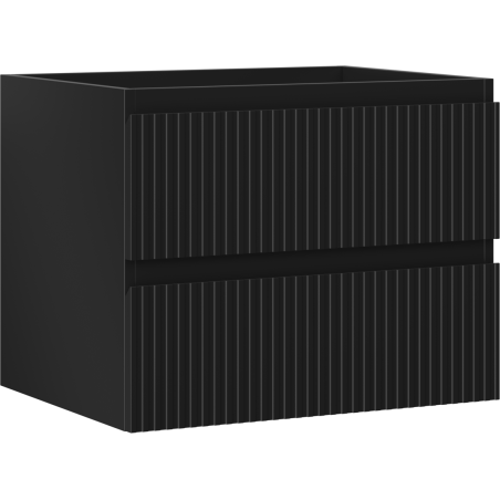 Mexen Rivel Badezimmerschrank unter dem Waschbecken 60 cm, 2 Schubladen, geriffelt, schwarz matt - 91A20-06047-2-BFF71