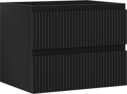 Mexen Rivel bathroom cabinet for under sink 60 cm, 2 drawers, grooved, black matte - 91A20-06047-2-BFF71