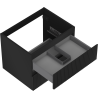 Mexen Rivel Badezimmerschrank unter dem Waschbecken 60 cm, 2 Schubladen, geriffelt, schwarz matt - 91A20-06047-2-BFF71
