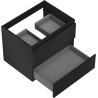 Mexen Rivel bathroom cabinet for under sink 60 cm, 2 drawers, grooved, black matte - 91A20-06047-2-BFF71