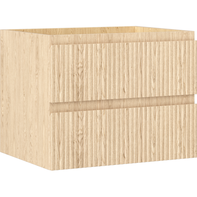 Mexen Rivel badrumsskåp under tvättställ 60 cm, 2 lådor, räfflad, ek - 91A20-06047-2-BFF81