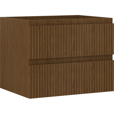 Mexen Rivel Badezimmerschrank für Waschbecken 60 cm, 2 Schubladen, gerillt, Nuss - 91A20-06047-2-BFF86
