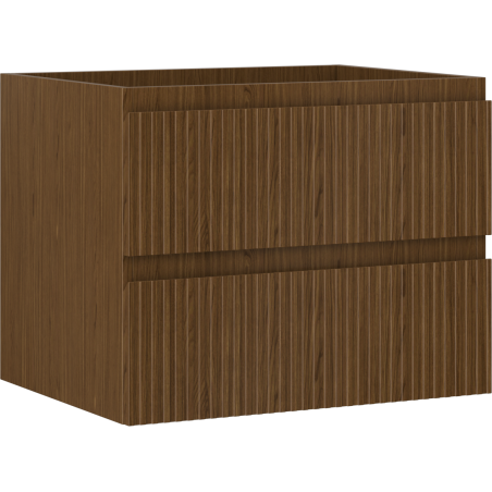 Mexen Rivel Badezimmerschrank Unterschrank 60 cm, 2 Schubladen, geriffelt, Nussbaum - 91A20-06047-2-BFF86