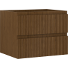 Mexen Rivel badkamerkastje onder de wastafel 60 cm, 2 lades, gegroefd, walnoot - 91A20-06047-2-BFF86