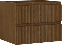 Mexen Rivel badkamerkastje onder de wastafel 60 cm, 2 lades, gegroefd, walnoot - 91A20-06047-2-BFF86