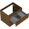 Mexen Rivel Badezimmerschrank Unterschrank 60 cm, 2 Schubladen, geriffelt, Nussbaum - 91A20-06047-2-BFF86