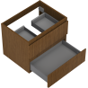 Mexen Rivel Badezimmerschrank Unterschrank 60 cm, 2 Schubladen, geriffelt, Nussbaum - 91A20-06047-2-BFF86