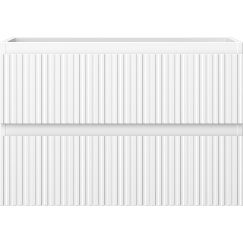 Mexen Rivel bathroom cabinet under sink 70 cm, 2 drawers, fluted, white matte - 91A20-07047-2-BFF01