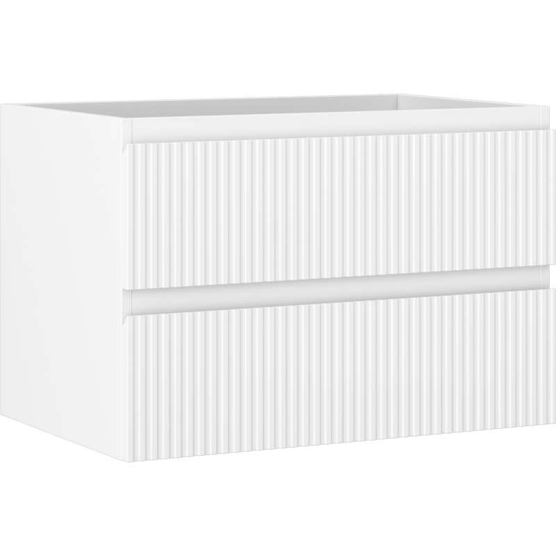 Mexen Rivel bathroom cabinet under sink 70 cm, 2 drawers, fluted, white matte - 91A20-07047-2-BFF01