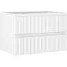 Mexen Rivel badkamerkastje onder wastafel 70 cm, 2 laden, geribbeld, mat wit - 91A20-07047-2-BFF01