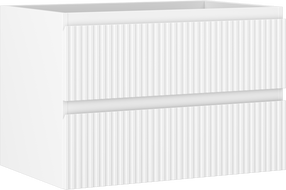 Mexen Rivel badkamerkastje onder wastafel 70 cm, 2 laden, geribbeld, mat wit - 91A20-07047-2-BFF01