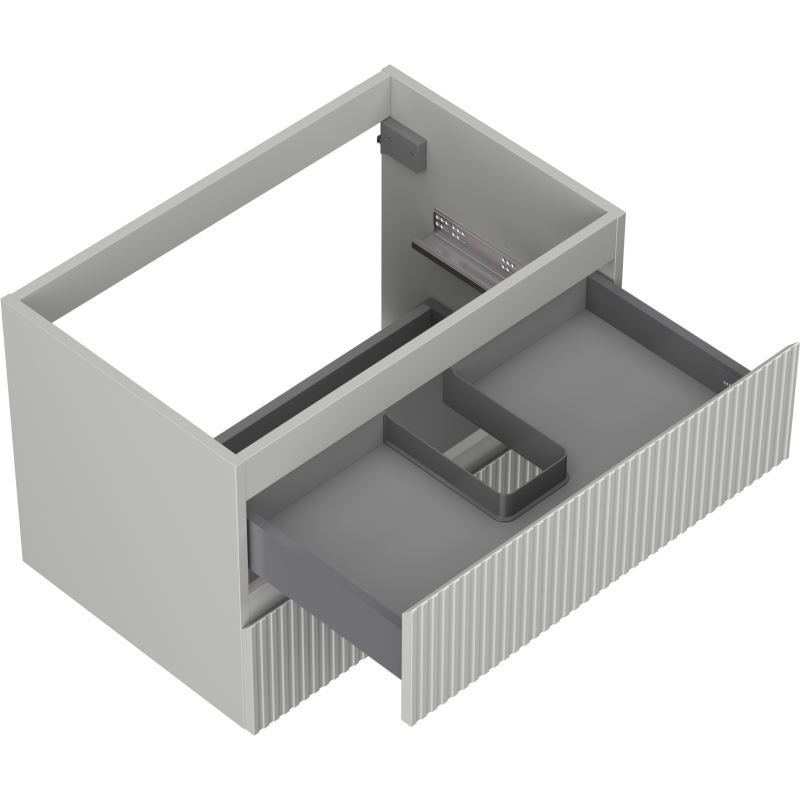 Mexen Rivel gabinete de baño bajo lavabo 70 cm, 2 cajones, acanalado, gris mate - 91A20-07047-2-BFF62