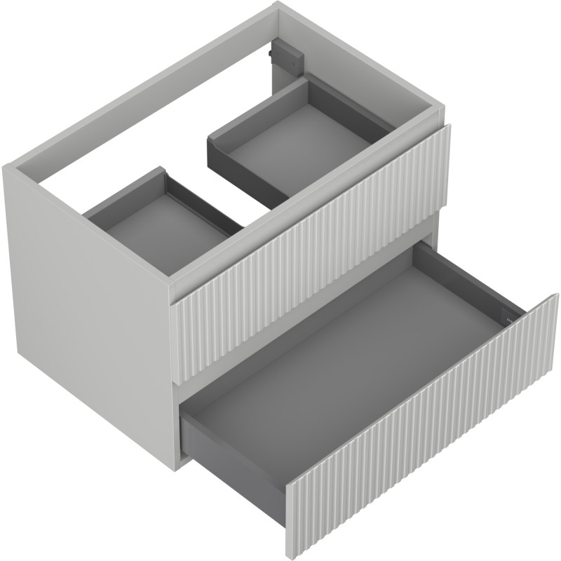 Mexen Rivel vannitoa kapp kraanikausi all 70 cm, 2 sahtlit, soonikkoes, hall matt - 91A20-07047-2-BFF62