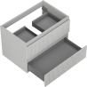 Mexen Rivel badkamerkast onder de wasbak 70 cm, 2 laden, geribbeld, grijs mat - 91A20-07047-2-BFF62