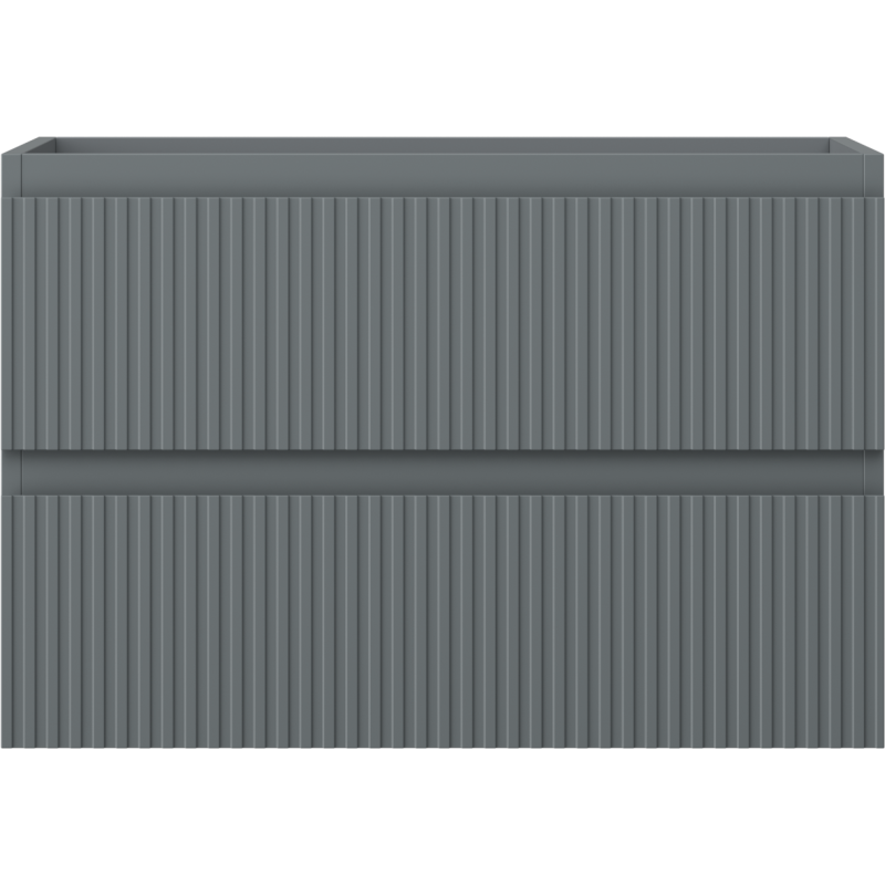 Mexen Rivel badkamerkastje onder wastafel 70 cm, 2 lades, gegroefd, grafiet mat - 91A20-07047-2-BFF66