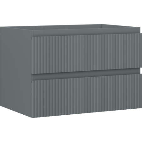 Mexen Rivel bathroom cabinet for washbasin 70 cm, 2 drawers, grooved, matte graphite - 91A20-07047-2-BFF66