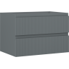 Mexen Rivel szafka łazienkowa podumywalkowa 70 cm, 2 szuflady, ryflowana , grafit mat - 91A20-07047-2-BFF66