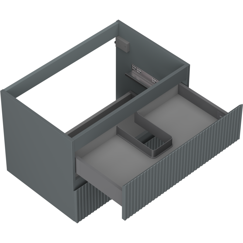 Mexen Rivel armário de casa de banho para lavatório 70 cm, 2 gavetas, ranhurado, grafite mate - 91A20-07047-2-BFF66